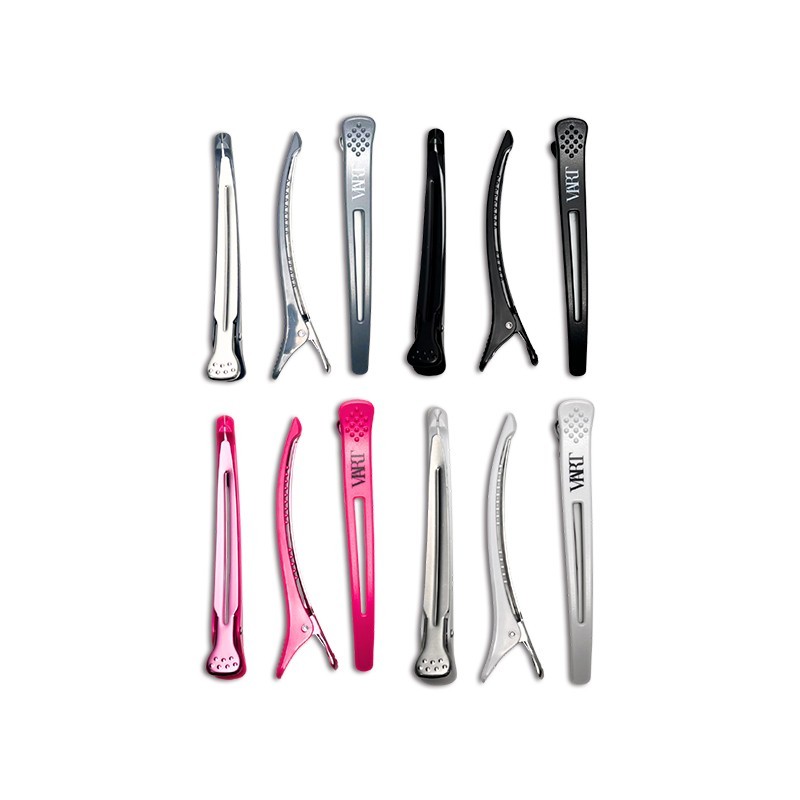Transparent Sectioning Hair Clip (Rubber Finished) (Pink) (4pcs)