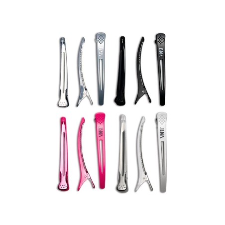 Transparent Sectioning Hair Clip (Rubber Finished) (Pink) (4pcs)
