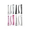 Transparent Sectioning Hair Clip (Rubber Finished) (Pink) (4pcs)